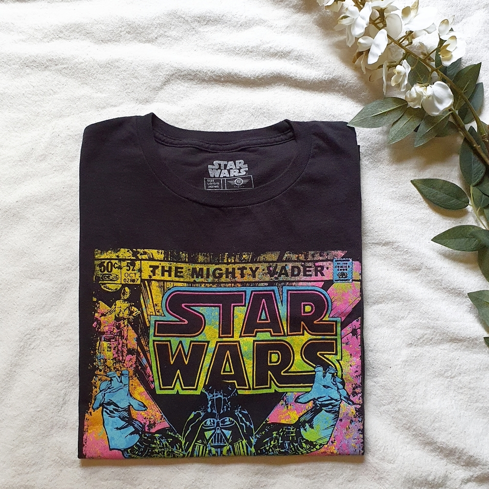 Star Wars | Darth Vader Comicbook Graphic Short Sleeve Tee, L